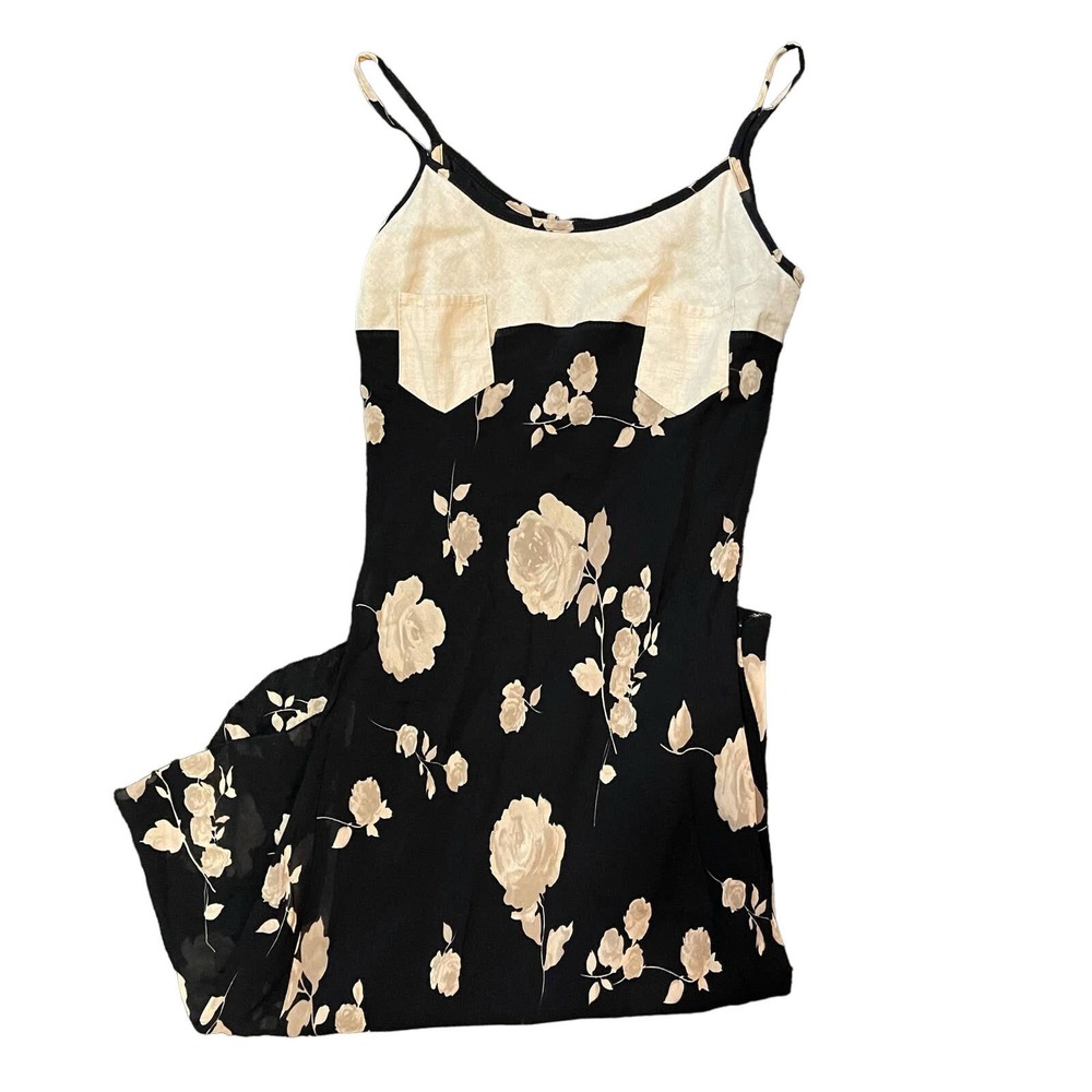 Vintage Y2k Mesh Slip Dress Floral Fairy Cottage (XS-S)